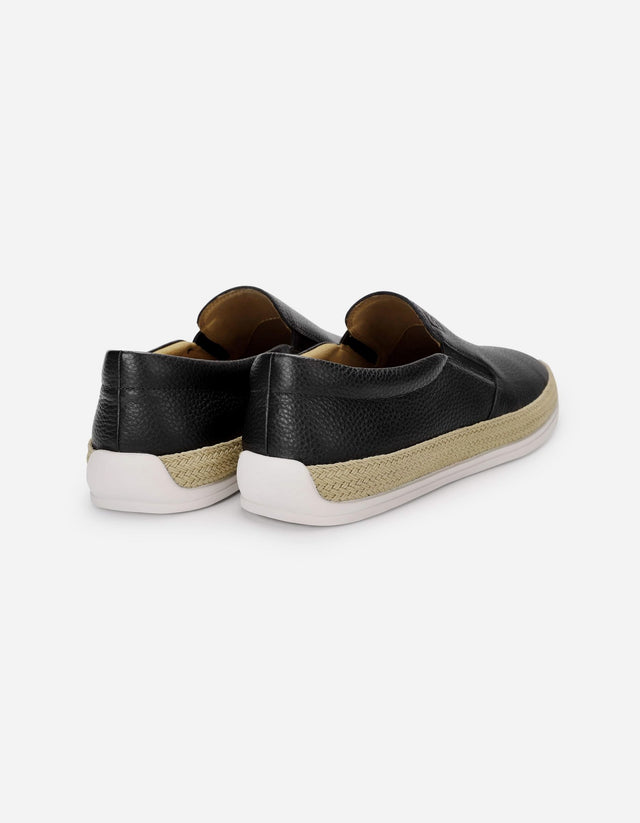 Alpargatas Hombre Cuero Portside-3-03 Negro