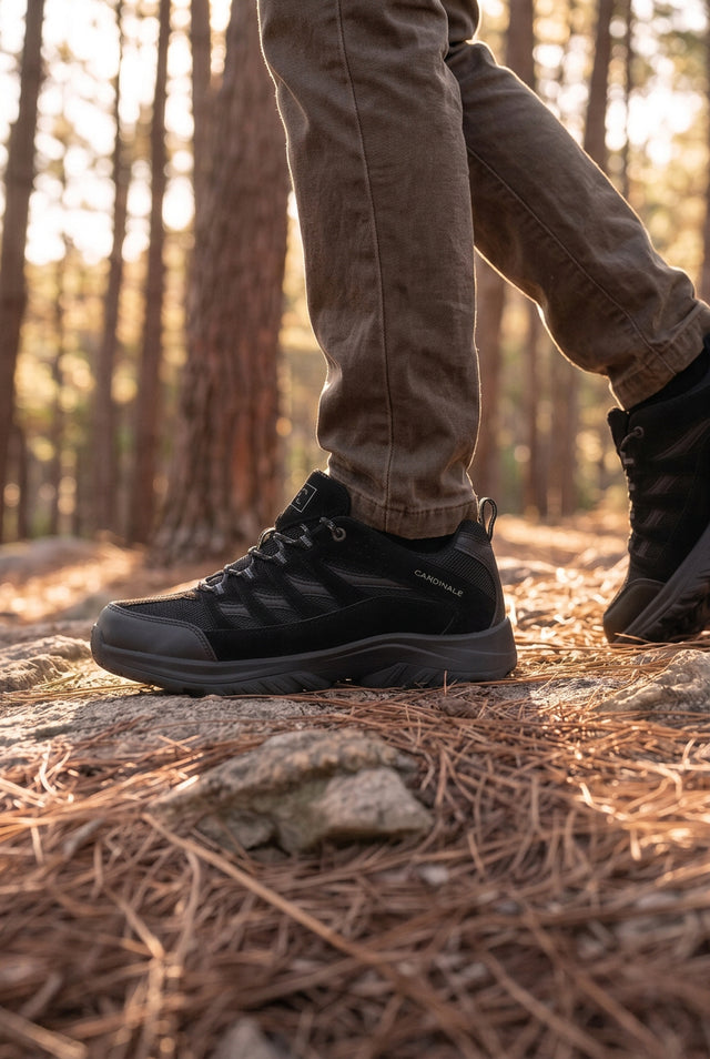 Zapatilla Outdoor Hombre Waterproof Cuero Praz Negro