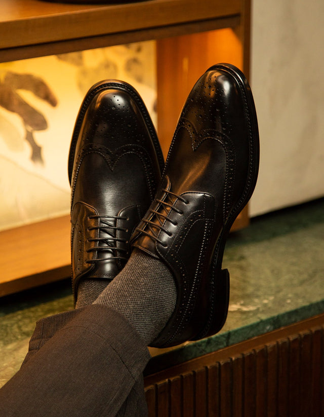 Zapatos Formal Hombre Suela Cuero Regent Negro