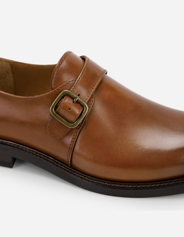 Zapatos Formal Hombre Suela De Cuero Regent-1-04 Brandy
