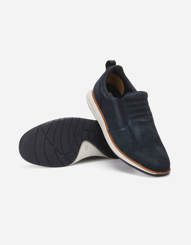Zapatillas Hombre Slip-On Cuero Reston-3-08 Azul