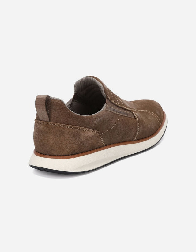 Zapatillas Hombre Slip-On Cuero Reston-3-08 Taupé