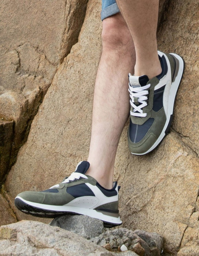 Bullboxer Zapatillas Hombre Cuero Y Textil Rockhampton-0-55 Verde