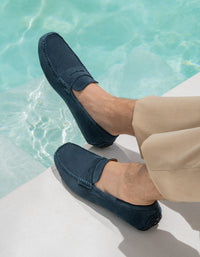 Mocasines Hombre Cuero Sand-4-02 Azul