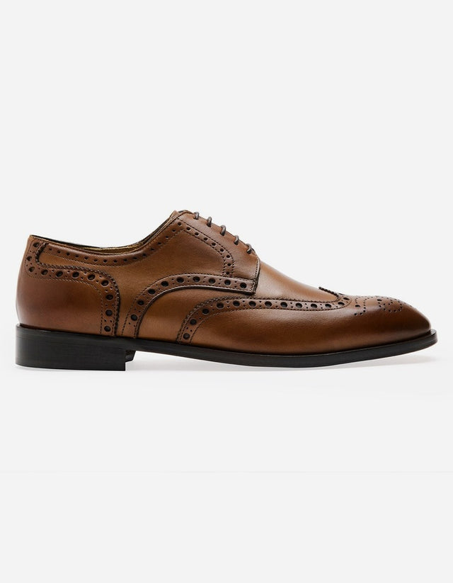 Zapatos Hombre Formales Suela Cuero Magno Senato-0-03 Brandy