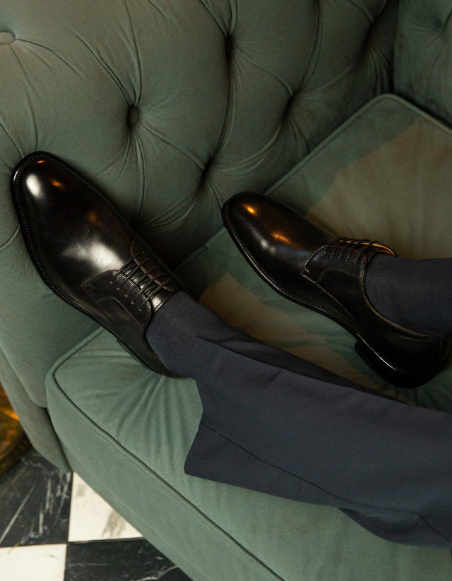 Zapatos Formal Hombre Suela Cuero Sheffield Negro