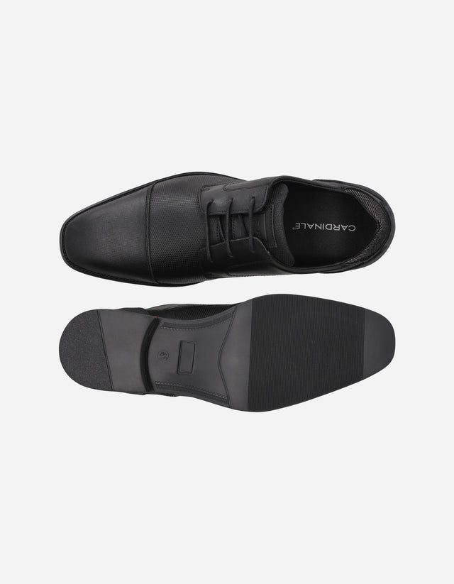 Zapatos Formal Casual Hombre Derby Cuero Con Textura Soren-0-15 Negro