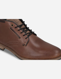 Botines Formal Casual Hombre Cuero Detalle Brogue Taron-6-23 Brandy