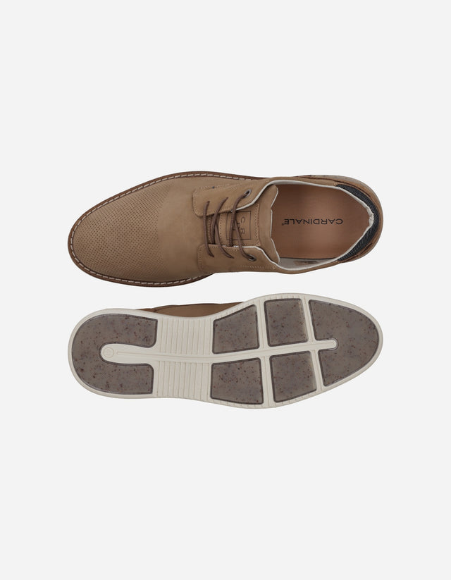 Zapatos Casual Hombre Detalle Perforaciones Cuero Tove-0-20 Brandy