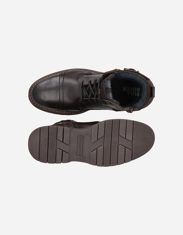Botines Bototos Urbanos Hombre Cuero Track-6-21 Café Bullboxer