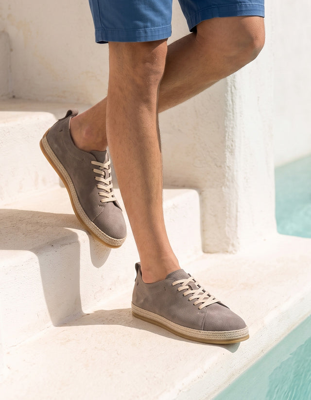 Alpargatas Cordones Hombre Cuero Trenc-0-01 Café