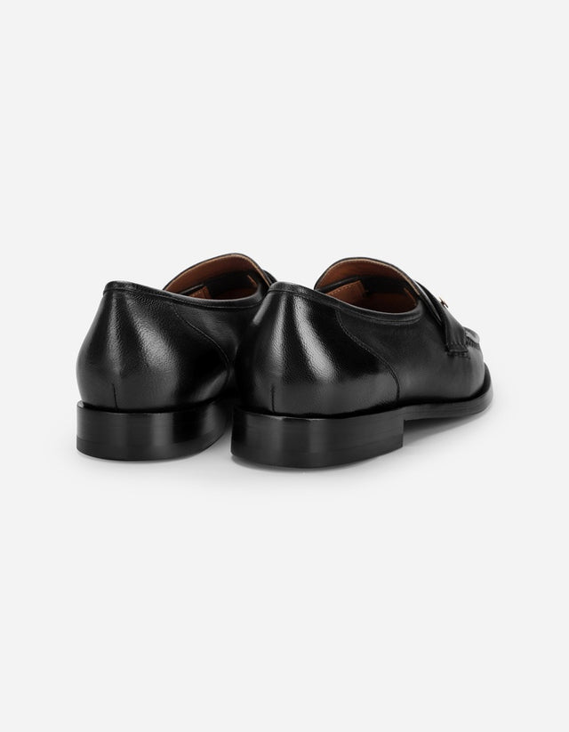 Mocasines Cuero Cabritilla Hombre Suela De Cuero Tubular Cab-3-32 Negro