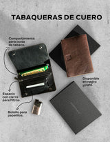 Tabaquera Hombre Cuero Billet-Tab1 Café