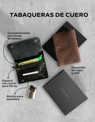 Tabaquera Hombre Cuero Billet-Tab1 Café