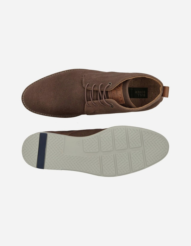 Bullboxer Botines Hombre Cuero Cordones Elasticados Varos-6-76 Brandy