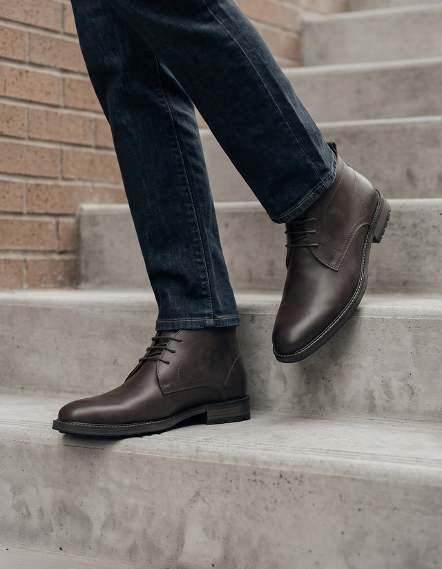 Botines Chukka Hombre Cuero Yorkford Café