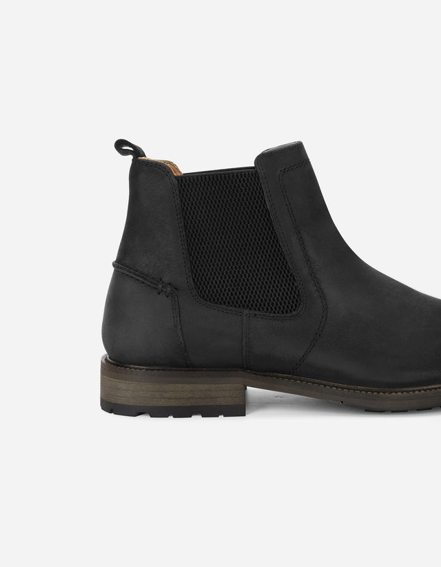 Botines Chelsea Hombre Cuero Yorkford Negro