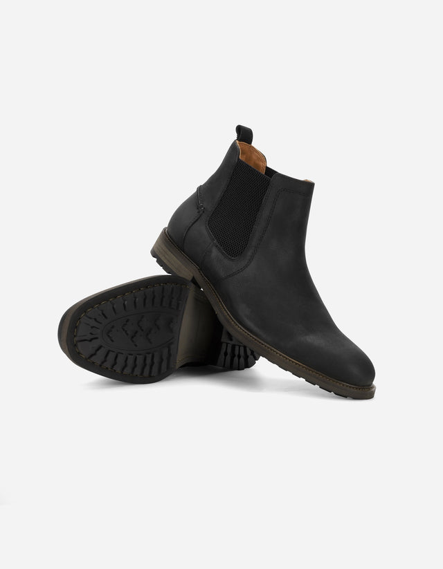 Botines Chelsea Hombre Cuero Yorkford Negro