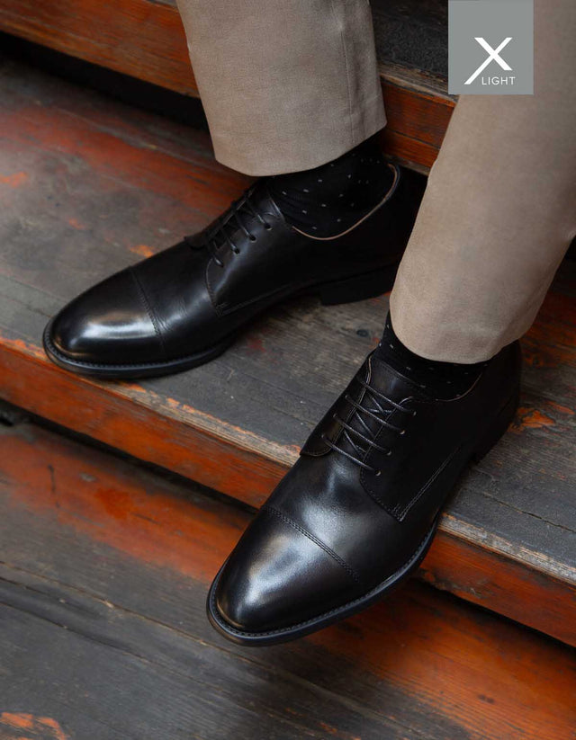 Zapatos Formales Cap-Toe X-Light Hombre Cuero Airford-0-04 Negro