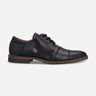 Zapatos Formal Casual Hombre Derby Cuero Con Costuras Decorativas Alden-0-81 Azul