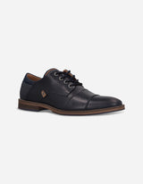 Zapatos Formal Casual Hombre Derby Cuero Con Costuras Decorativas Alden-0-81 Azul
