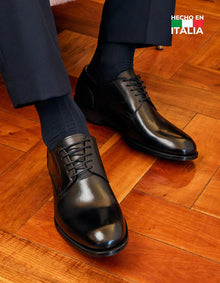 ZAPATOS HOMBRE FORMALES MAGNO SUELA CUERO HECHO EN ITALIA ALESSIO-0-01 NEGRO