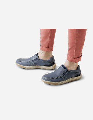 Zapatos Hombre Cuero Slip-On Arno-3-03-Azul