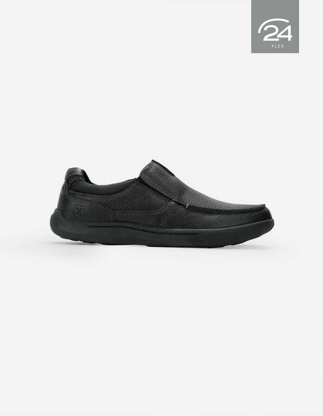 Zapatos Slip-On Hombre Cuero 24 Flex Arno-3-21 Negro