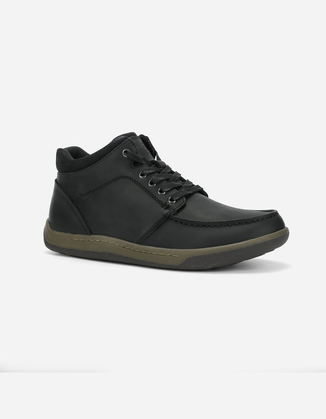 Botines 24 Flex Casual Hombre Cuero Arno Negro