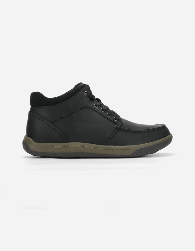 Botines 24 Flex Casual Hombre Cuero Arno Negro