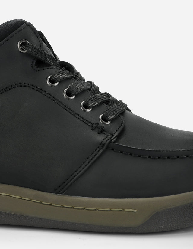 Botines 24 Flex Casual Hombre Cuero Arno Negro