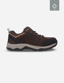 ZAPATOS TREKKING HOMBRE WATERPROOF CUERO Y TEXTIL BARD-0-39 CAFÉ