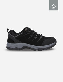 ZAPATOS TREKKING HOMBRE WATERPROOF CUERO Y TEXTIL BARD-0-39 NEGRO