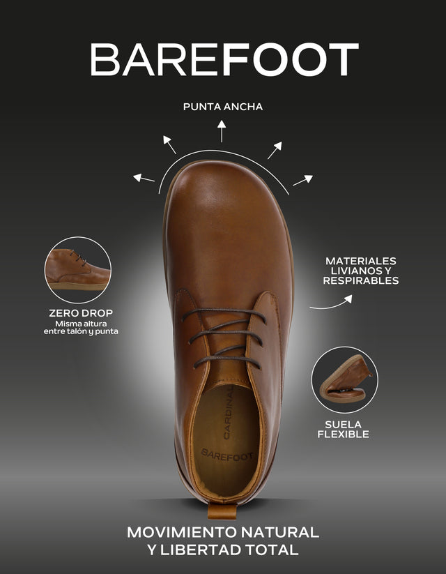 Botines Barefoot Formal Casual Hombre Bare Urban Brandy