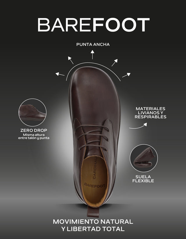 Botines Barefoot Formal Casual Hombre Bare Urban Café