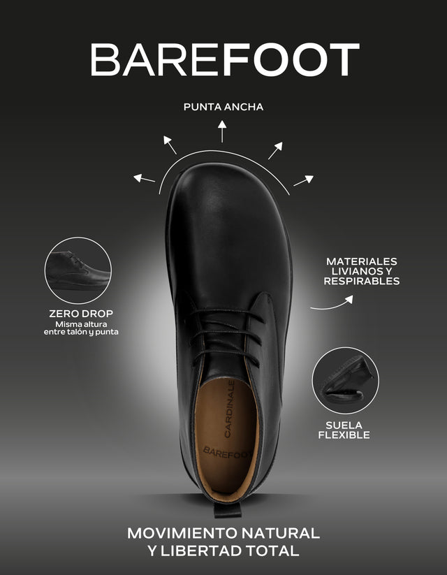 Botines Barefoot Formal Casual Hombre Bare Urban Negro