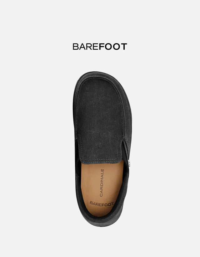 Zapatos Barefoot Slip-On Hombre Textil Bare Sand Negro