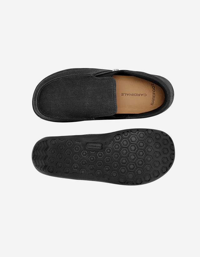 Zapatos Barefoot Slip-On Hombre Textil Bare Sand Negro