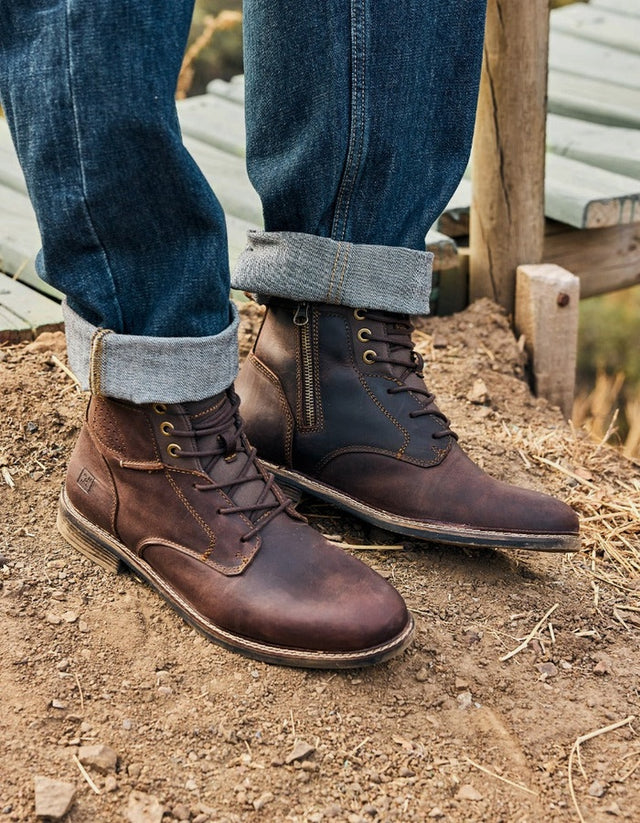 Botines Hombre Cuero Bickerton-6-01 Café