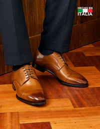 Zapatos Formales Hombre Suela Cuero Magno Bigli-0-01 Brandy