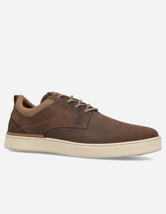 Zapatos Casual Hombre Cuero Perforado Blackheath Café Bullboxer
