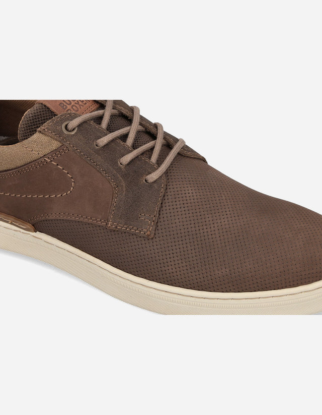 Zapatos Casual Hombre Cuero Perforado Blackheath Café Bullboxer