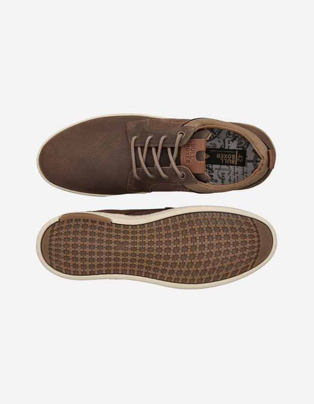 Zapatos Casual Hombre Cuero Perforado Blackheath Café Bullboxer