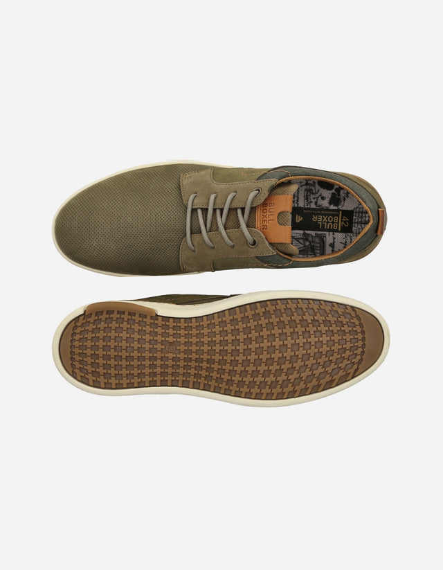 Zapatos Casual Hombre Cuero Perforado Blackheath Verde Bullboxer