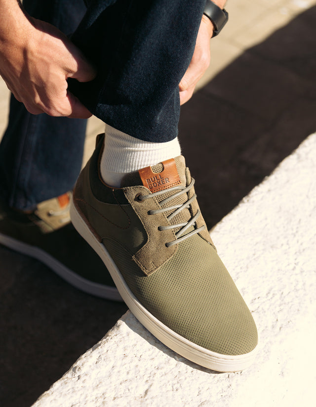 Zapatos Casual Hombre Cuero Perforado Blackheath Verde Bullboxer