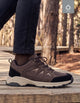 Zapatillas Waterproof Outdoor Hombre Cuero y Textil Bourg Café