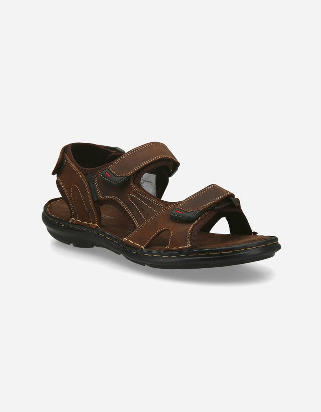 Sandalias Hombre Cuero Cairu-9-13 Café