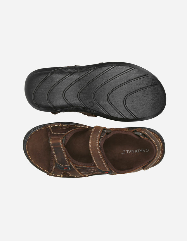 Sandalias Hombre Cuero Cairu-9-13 Café