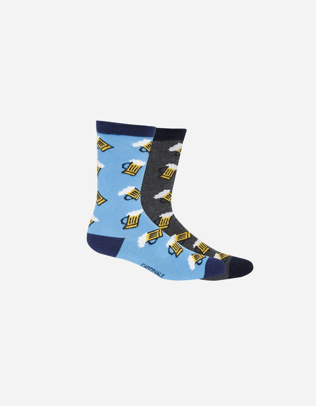 Pack 2 Pares Calcetines Algodón Beer Az/Beer Gr