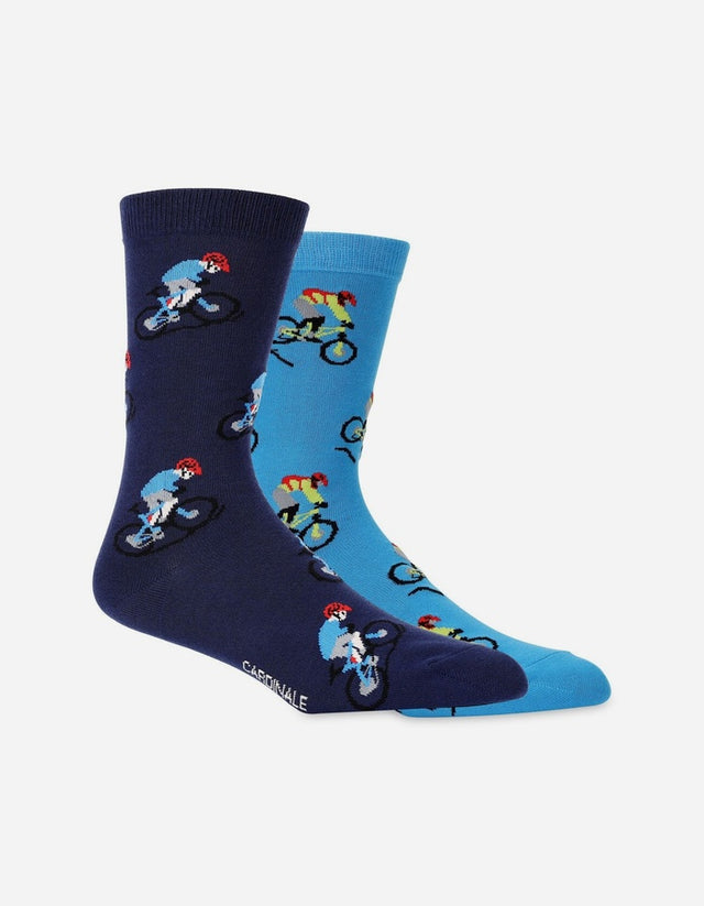 Pack 2 Pares Calcetines Algodón Hombre 2324-Bkr Nv/Bkr Az